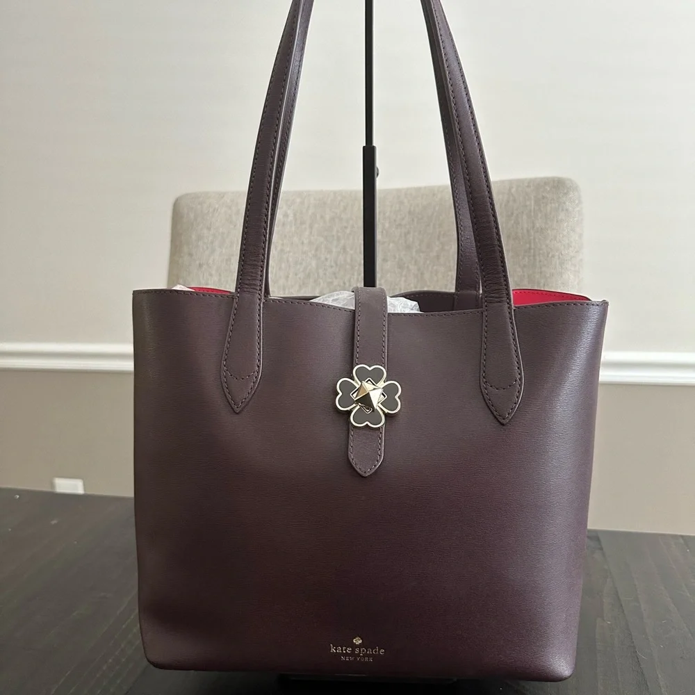 Kate Spade Mauve Tote with Clover Accent - Picture 1 of 7